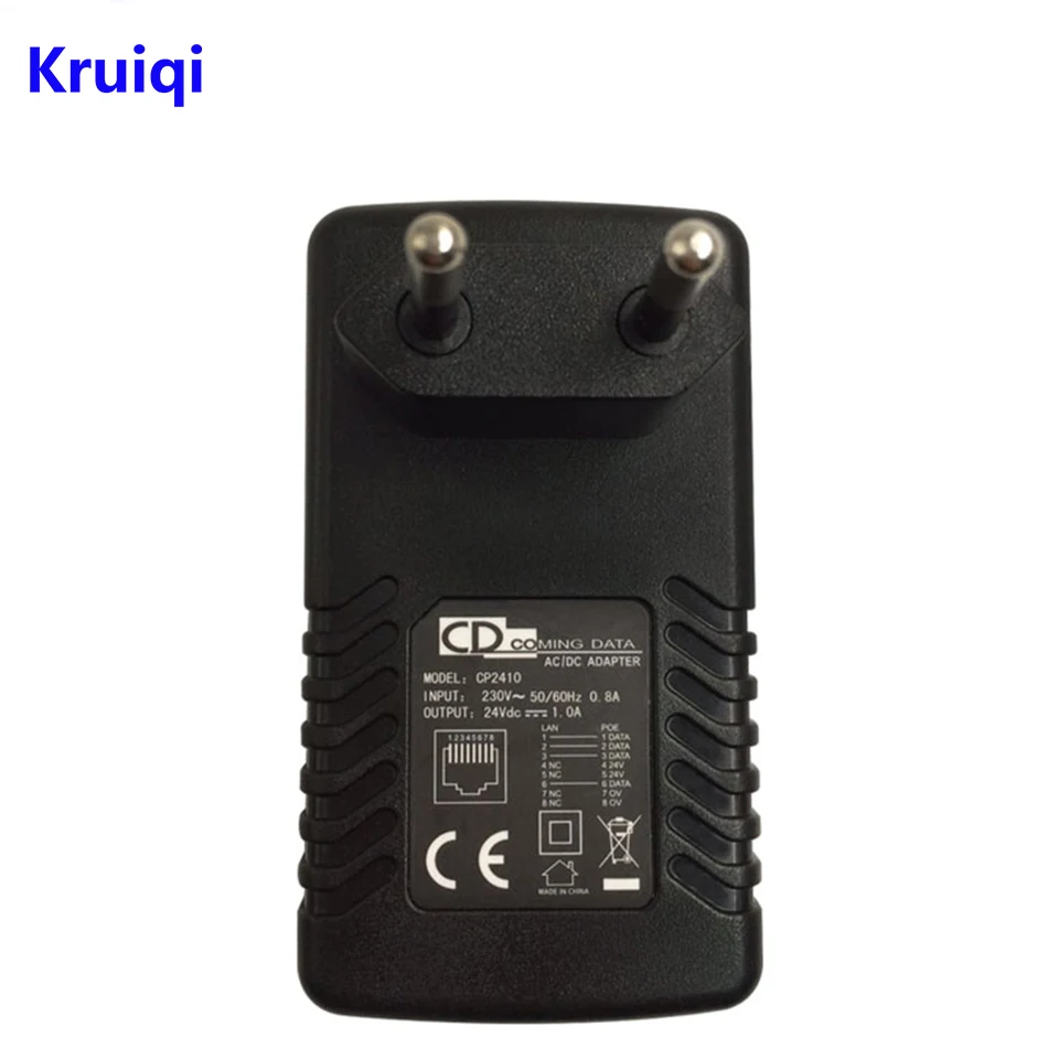 Kruiqi POE сплиттер инжектор 48 В 0.5A PoE настенный адаптер Ethernet для видеонаблюдения CCTV IP