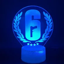 Украшение дома Радуга шесть осада Ночной светильник светодиодный сенсорный Сенсор Цвет Изменение Детские подарок для игрового стола Ночной светильник Радуга 6