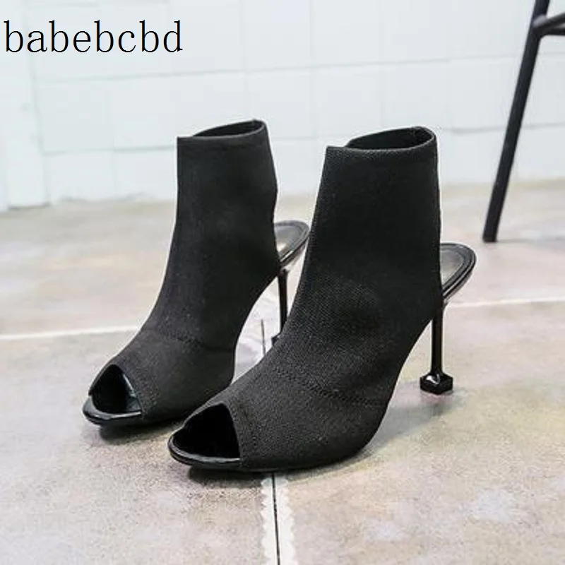

2019 summer new style elastic fairy fish mouth shoes open toe sexy