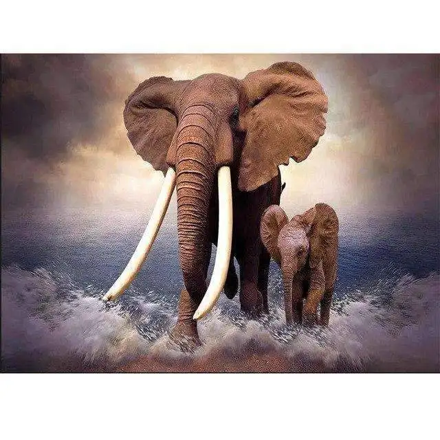 Olifant met Kleintje в воде | Дом и сад