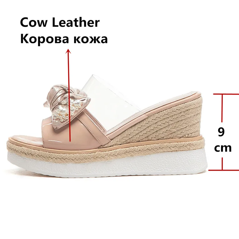 FEDONAS летние прелестные модные туфли круглый носок женские босоножки на платформе из натуральной кожи, на высоком каблуке, повседневные, с бантом; женская обувь