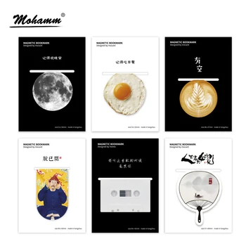 

Creative Kawaii Eggs People Fish Earth Fan Coffee Metal Bookmark Gift Mini Magnetic Bookmarks School Office Supplies Stationery