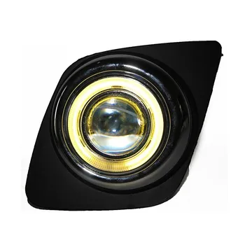

eOsuns Innovative COB angel eye led daytime running light DRL + halo Fog lamp + Projector Lens for toyota rav4