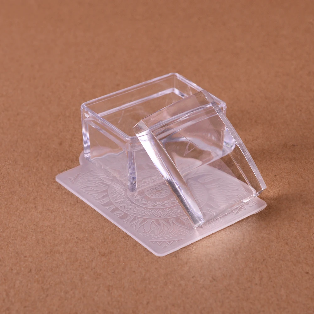 

1 Piece Nail Art Clear Transparent Stamper Scraper Set Nail Silicone Stamping Plates Jelly Transfer Image Nail Art Tool BE622