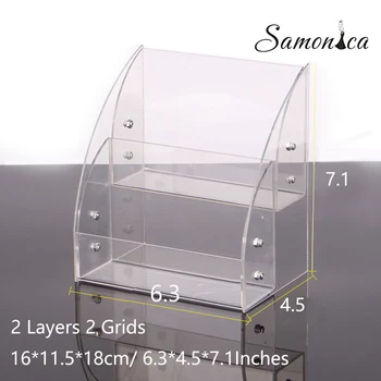 

2 Layers 2 Grids Mask Display Stand Cosmetic Organizer Bottom Storage Rack Detachable Shelf Counter Display Equipment