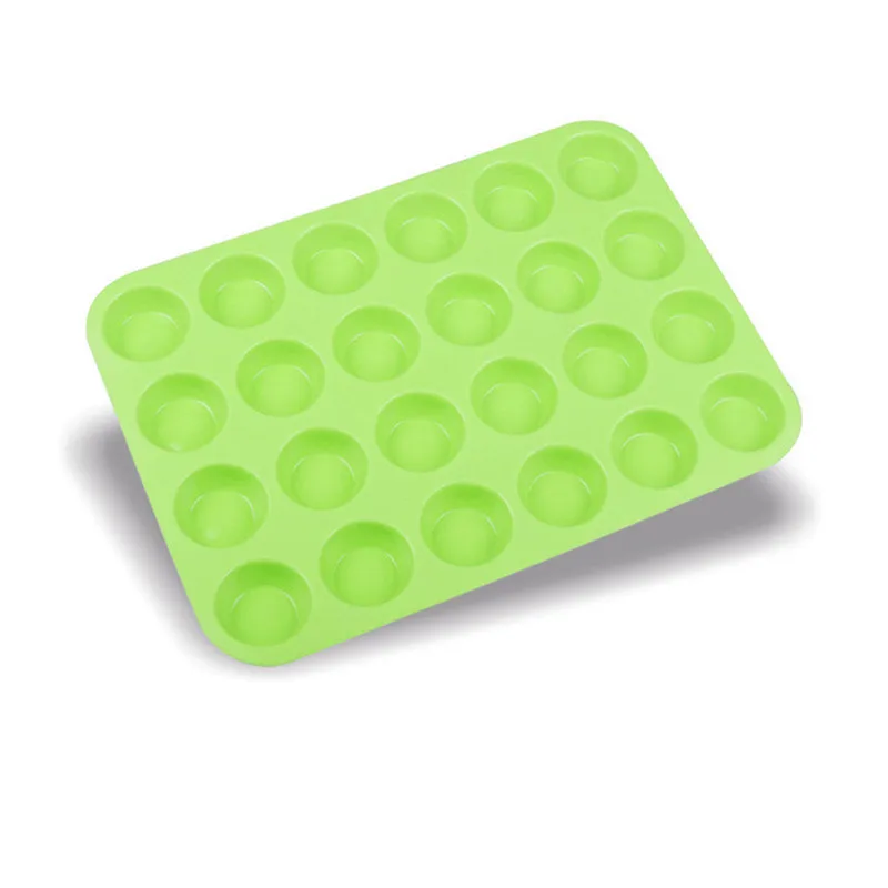 

24 Cavity Mini Muffin Silicone Soap Cookies Cupcake Bakeware Pan Tray Mould