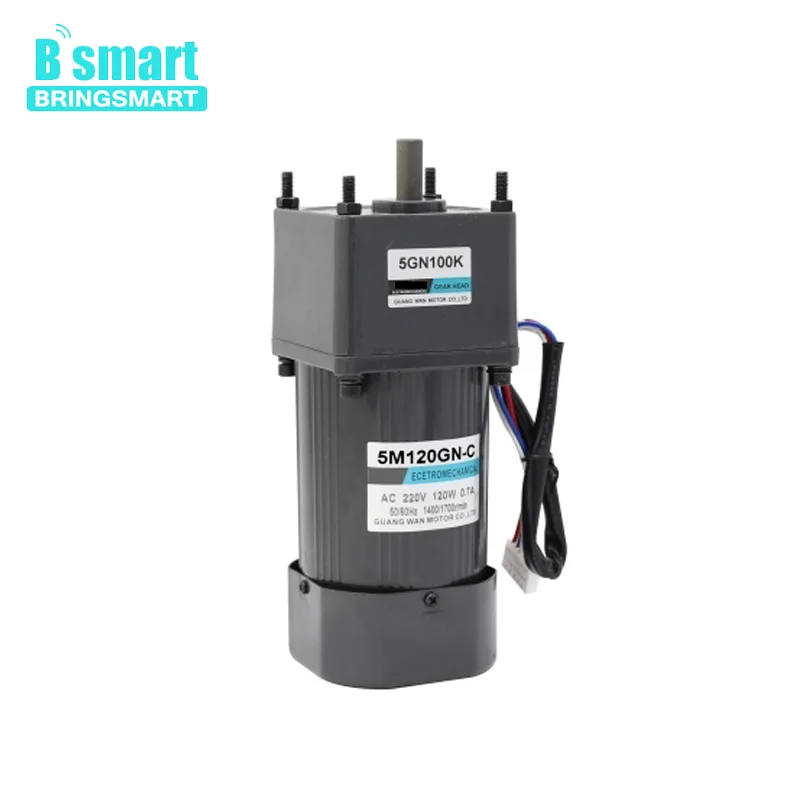 Bringsmart 120 W редукторный переменного тока редуктор 220 В однофазный скорости мотора микро медленной передний и задний мотор