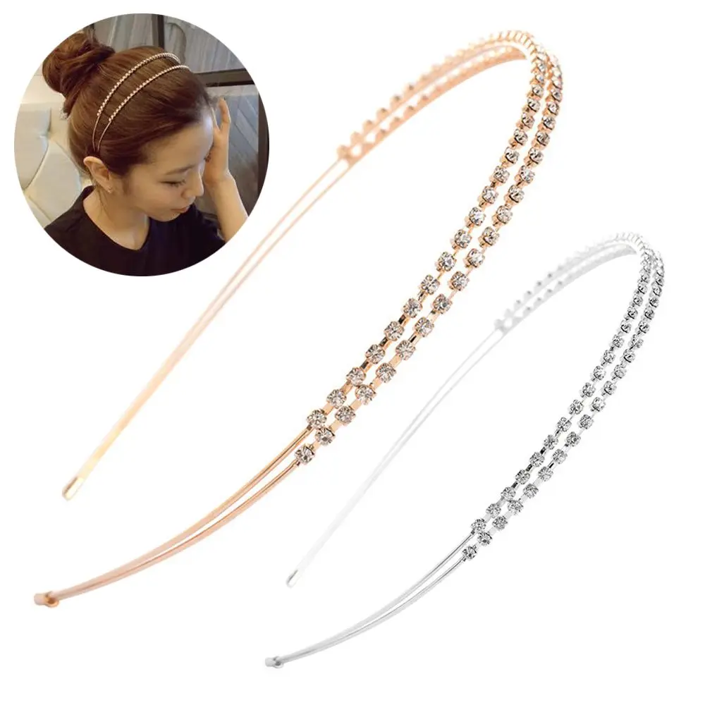 

1PC Fashion Alloy Headband Women Ladies Crystal Rhinestone Pearl Hairband Headband Head Piece Hair Band Accessories