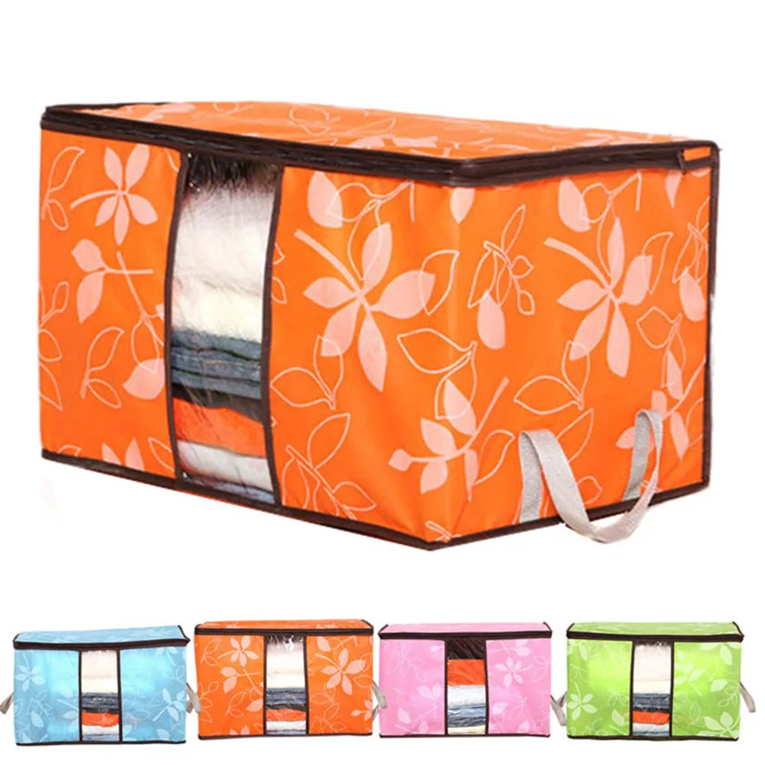 

4 color Flowers Printed Non-woven Storage Boxes Organization Plus Size Finishing Storage Boxes Windows Bags Dropshipping M035