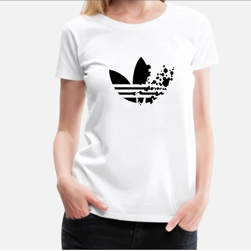 

GLENN BERGER 2019 Women O Neck Tees Vogue Trend Summer T-Shirt AD Printing Female Short Sleeve TShirt Top Camisetas Mujer