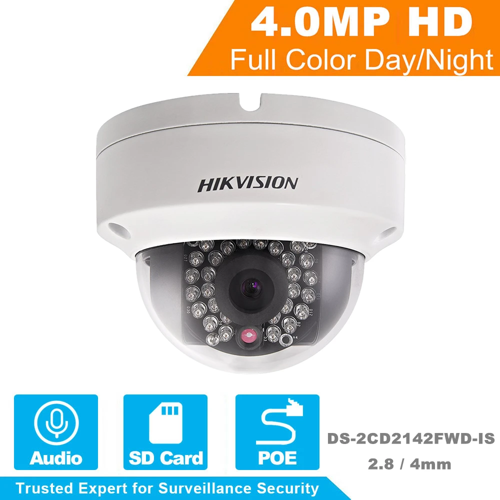 Hikvision 1080P CCTV Camera DS-2CD2142FWD-IS 4.0MP Dome IP Camera Outdoor/Indoor Security IP Camera Built-in SD Card Slot camera : image Hikvision 1080P CCTV Camera DS-2CD2142FWD-IS 4.0MP Dome IP Camera Outdoor/Indoor Security IP Camera Built-in SD Card Slot camera