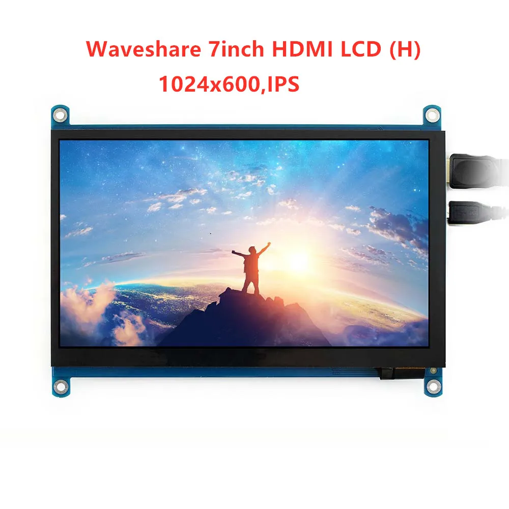 Waveshare 7 дюймовый HDMI ЖК-дисплей(H) планшетный монитор 1024x600 ips емкостный Сенсорный экран поддерживает Raspberry Pi BB Черный Banana Pi и т. д