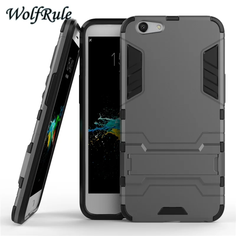 

WolfRule sFor Cover OPPO F1s Case Silicone & Plastic Stand Anti knock Phone Case For OPPO F1s Cover For Coque OPPO A59 Case
