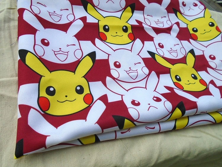 

Pikachu Textile Polyester Fabric Patchwork ,curtain. tablecloth, Shoes Printed Quilting Home For Sewing 145*50cm