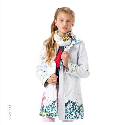 CATIMINI 2016 Autumn Spring Girls Dust Coat Pure Color Cardigan Jackets for Girls Jackets Kids Winter