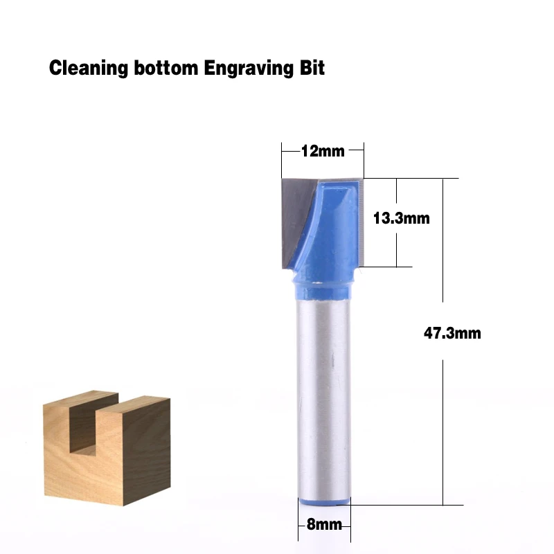 CHWJW 1 шт. 8 мм очистка нижней гравировки бит твердосплавный маршрутизатор бит Деревообрабатывающие инструменты ЧПУ фреза Концевая фреза для дерева