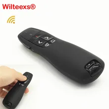 WILTEEXS handheld R400 2.4Ghz USB Wireless Presenter PPT Remote Control with Red Laser Pointer Pen for Powerpoint Presentation