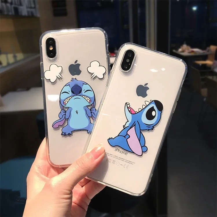 

Cute Cartoon Stitch For iPhone X XS XR MAX 8 8Plus 7 7Plus Case Clear Slim Silicone Cover For iPhone 6 6s 6Plus Soft TPU Coque