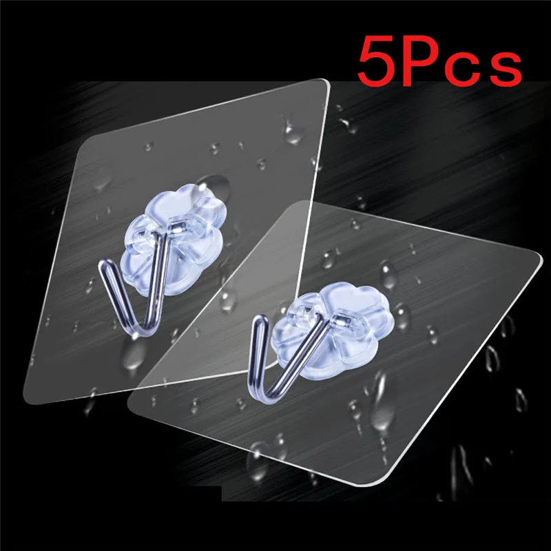 5PCS ISHOWTIENDA крепкие прозрачные крючки на присоске, настенные крючки для кухни, ванной комнаты, 6*6 см, лидер продаж, настенные крючки, 30 шт - Цвет: 5PCS
