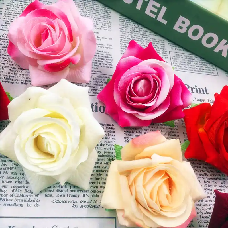 10 Pcs 8 Cmflower Background Of Propsrayon Velvet Roses Headwedding Diy Wedding Car Flower Arch Family Garden Decoration