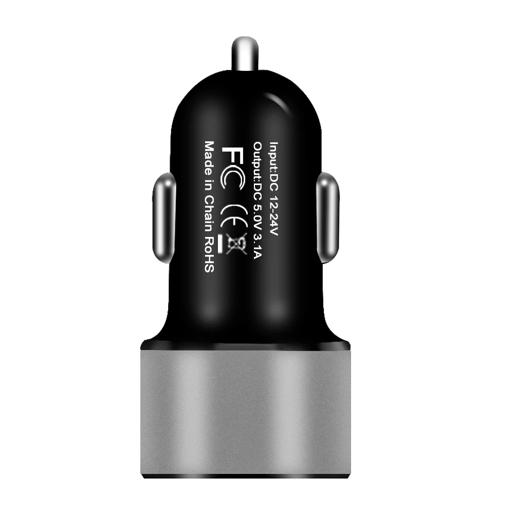 Universal Dual Usb Car Charger 5V 3.1A With LED Display Phone Car-Charger for Xiaomi Samsung S8 iPhone X XS 8 Plus Tablet etc