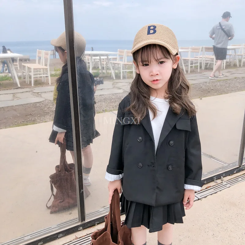 

Children's wear 2019 autumn new children's suit girl's suit jacket coat with skirt two-piece thin section