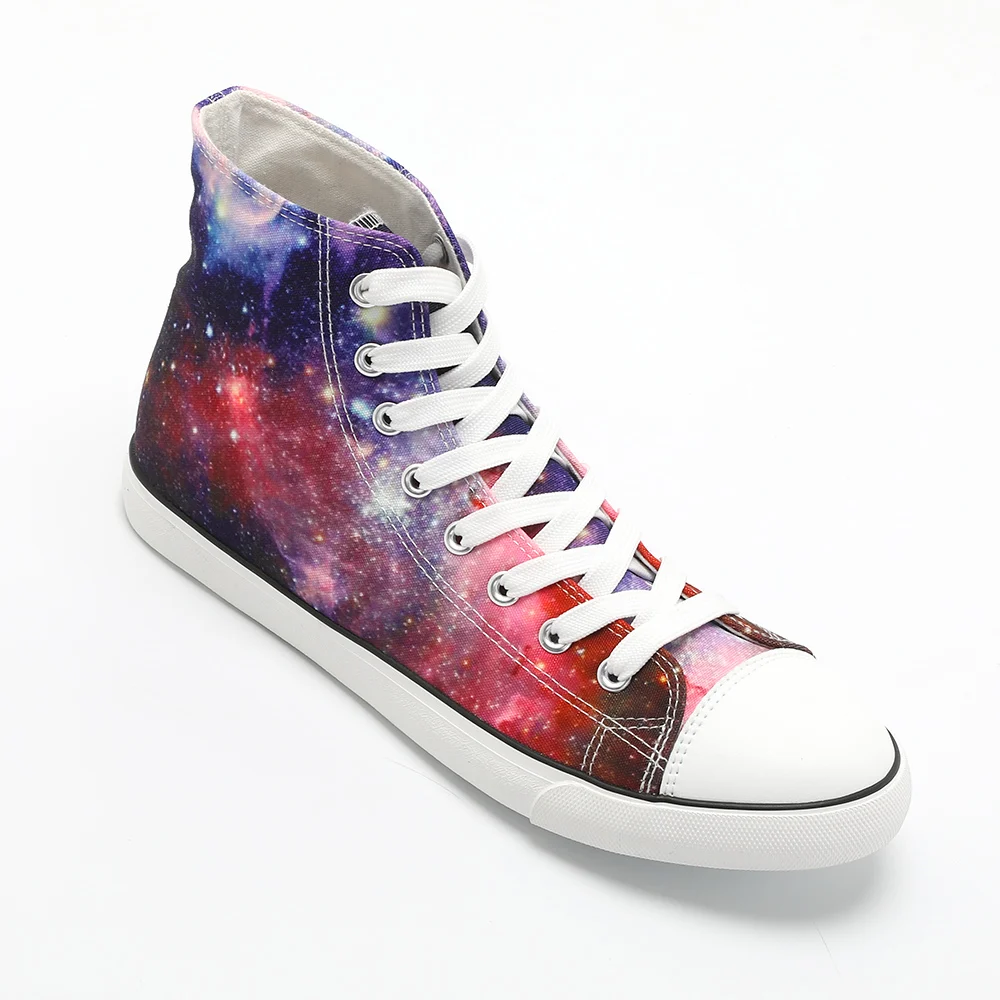 Женская парусиновая обувь унисекс с 3D рисунком, ручная роспись, ограниченное количество, Звездные удобные модные высококачественные кроссовки с рисунком Галактики