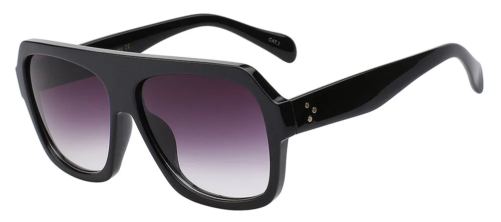 Max glasiz брендовые дизайнерские женские солнцезащитные очки градиентные линзы Солнцезащитные очки Мужские квадратные оправы оттенки женские очки в стиле унисекс - Цвет линз: Gloss black