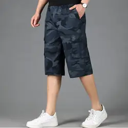 Мужская хлопковая мужские шорты Карго свободного кроя в стиле милитари с камуфляжным принтом; большие размеры мужские короткие брюки M 3xl 6xl