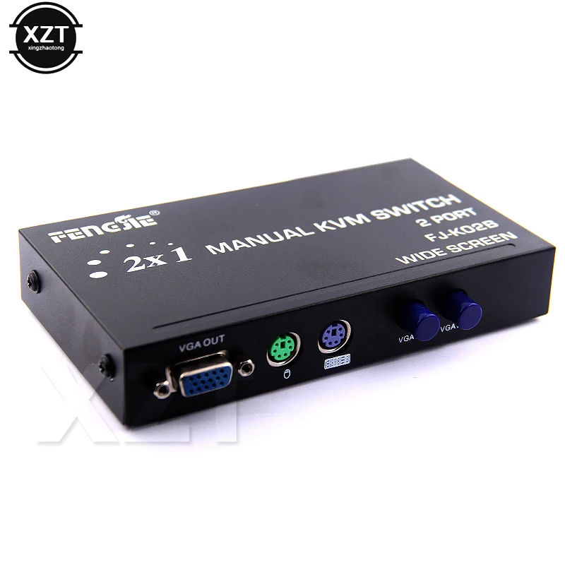 Новейший EKL 2 порта VGA KVM переключатель USB PS2 клавиатура мышь переключатель коробка с 2 шт KVM кабель Поддержка аудио 2 порта Поддержка клавиатуры