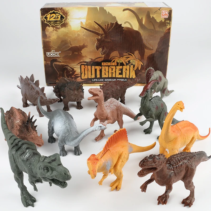 12pcs/set Simulation Dinosaurs Party Animal Models Plastic Dragon Children Wildlife Toys Action Figure Kids DIY Gift | Игрушки и хобби