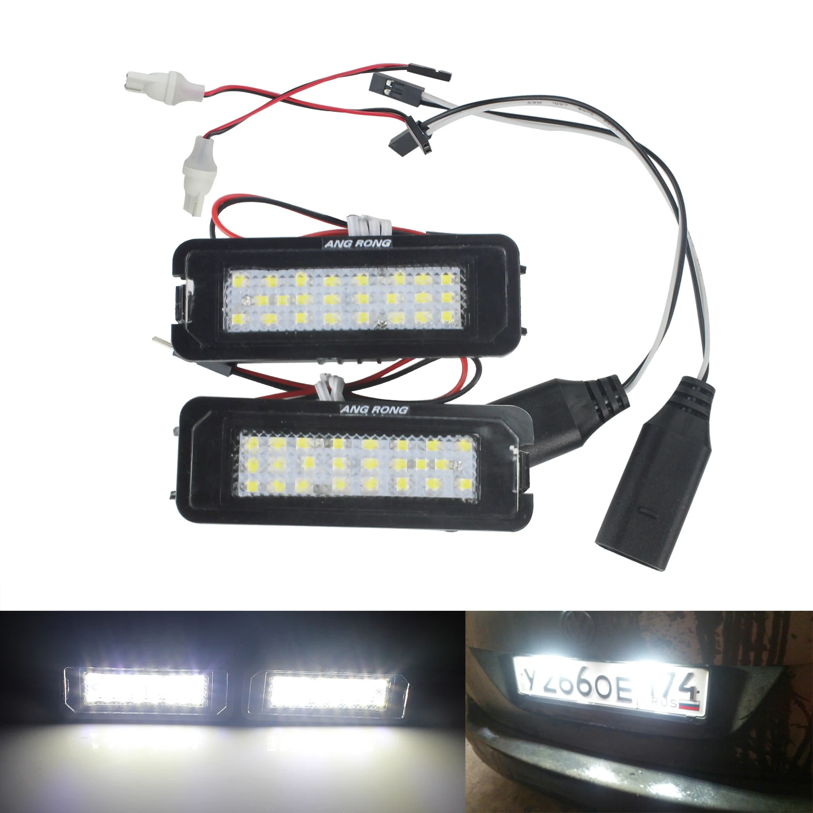 ANGRONG 2 шт. 24SMD Canbus светодиодный светильник Ной знак свет без ошибок для VW Passat Polo