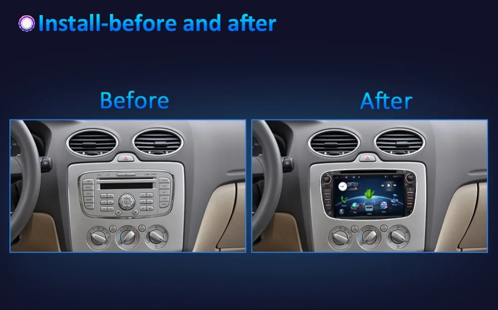 Discount Quad core 2DIN Android 8.0 car dvd GPS car dvd for Ford focus Mondeo S-max smax Kuga c-max Connect Galaxy wifi 3/4G BT Autoradio 21