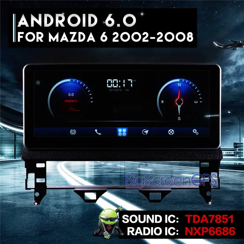 Top Bigscreen Android 7.1 64GB Car DVD Player GPS Navigation For Mazda 6 2002-2008 Stereo Multimedia Bluetooth Radio Satnav tape re 1