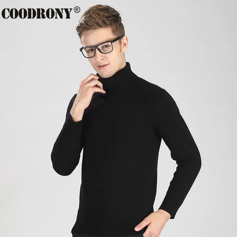 

High Quality Winter Thick Warm Merino Wool Turtleneck Sweater Men Brand Clothing Pure Cashmere Pullover Slim Fit Pull Homme 6311