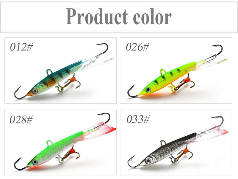 Upgraded Dual Ends Single Hook Balancer Ice Fishing Lures with Treble Hook Winter Fishing Bait 76mm 22g for Ice Fishing (5)