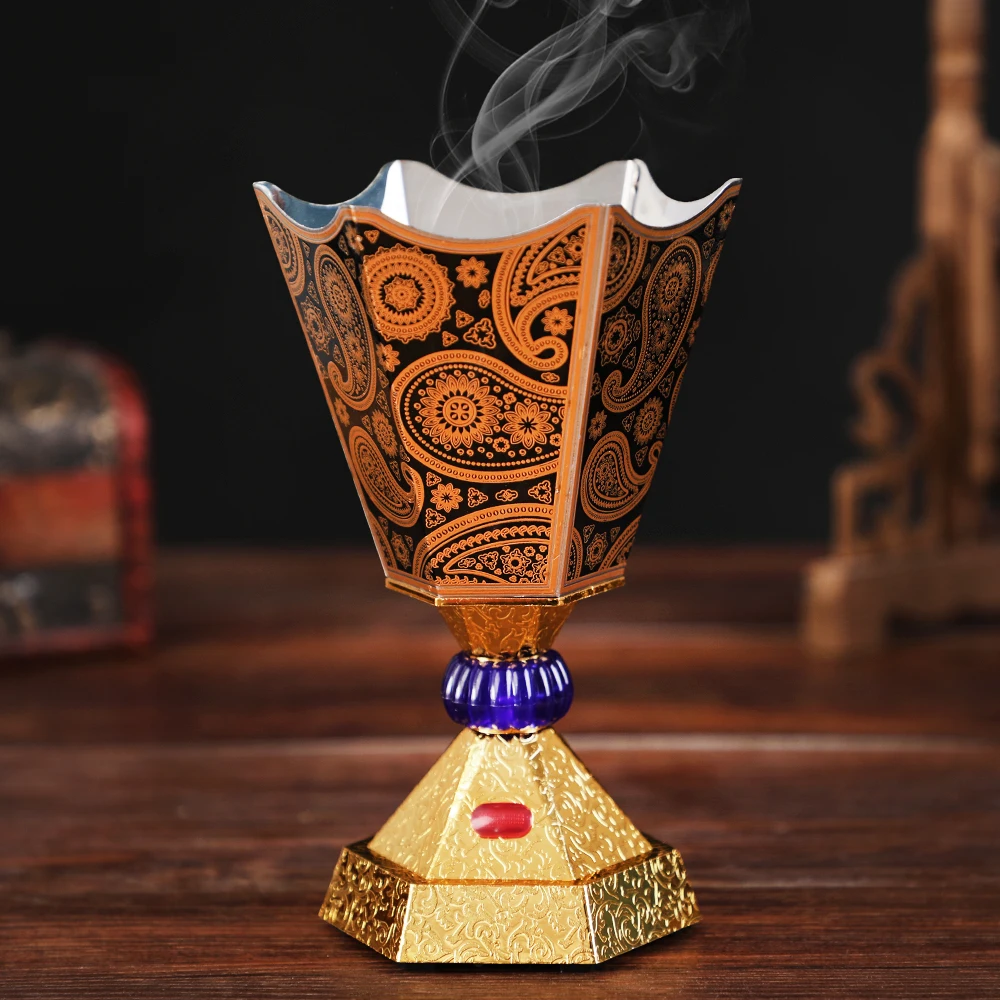 1 шт. сплав электрическая горелка ладана шестиугольная Солнце Луна узор