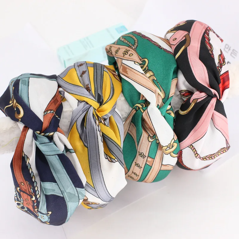 

Elastic Lady Hairband Top Knot Turban Female Knotted Headband HeadWrap Hair Accessories for Women bandana Fashion