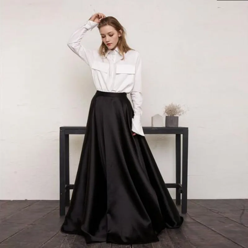 Formales Alta Faldas A Mujeres Cintura Hecho Largas Moda Las Fiesta De Longitud Piso Medida Vestidos La Falda Negro Tul Para wz4HqPzA