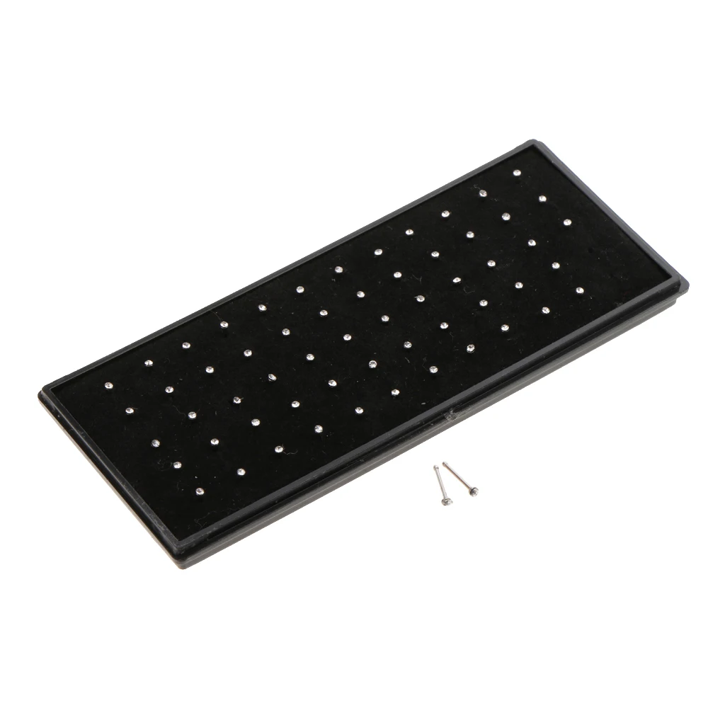60 Pieces Stainless Steel Clear 1.5mm 1.8mm 2.5mm Rhinestone Nose Studs Pins Ear Studs Piercing Jewelry 