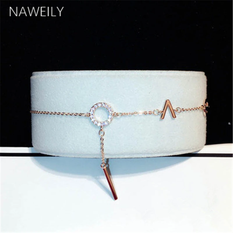 

Женский браслет с буквами NAWEILY, ювелирное изделие, стразы, Шарм-браслеты, аксессуары, подарок, NWLS213