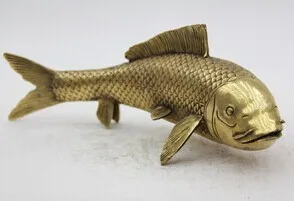 

Oriental Fish Bronze Statue Sculpture Collectible Collection T095