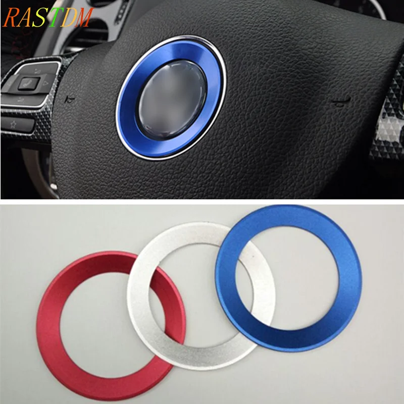 

Aluminium Trim Car Steering Wheel Cover Logo Ring For Volkswagen VW Golf 6 7 MK6 MK7 Jetta MK5 MK6 POLO CC Passat B6 B7 TIGUAN
