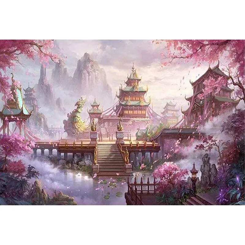 Oriental Architecture 5d Diy Special Diamond Painting Embroidery