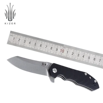 

Kizer hunting knife tactical knife V4423N1 high quality black g10 knife outdoor camping tools