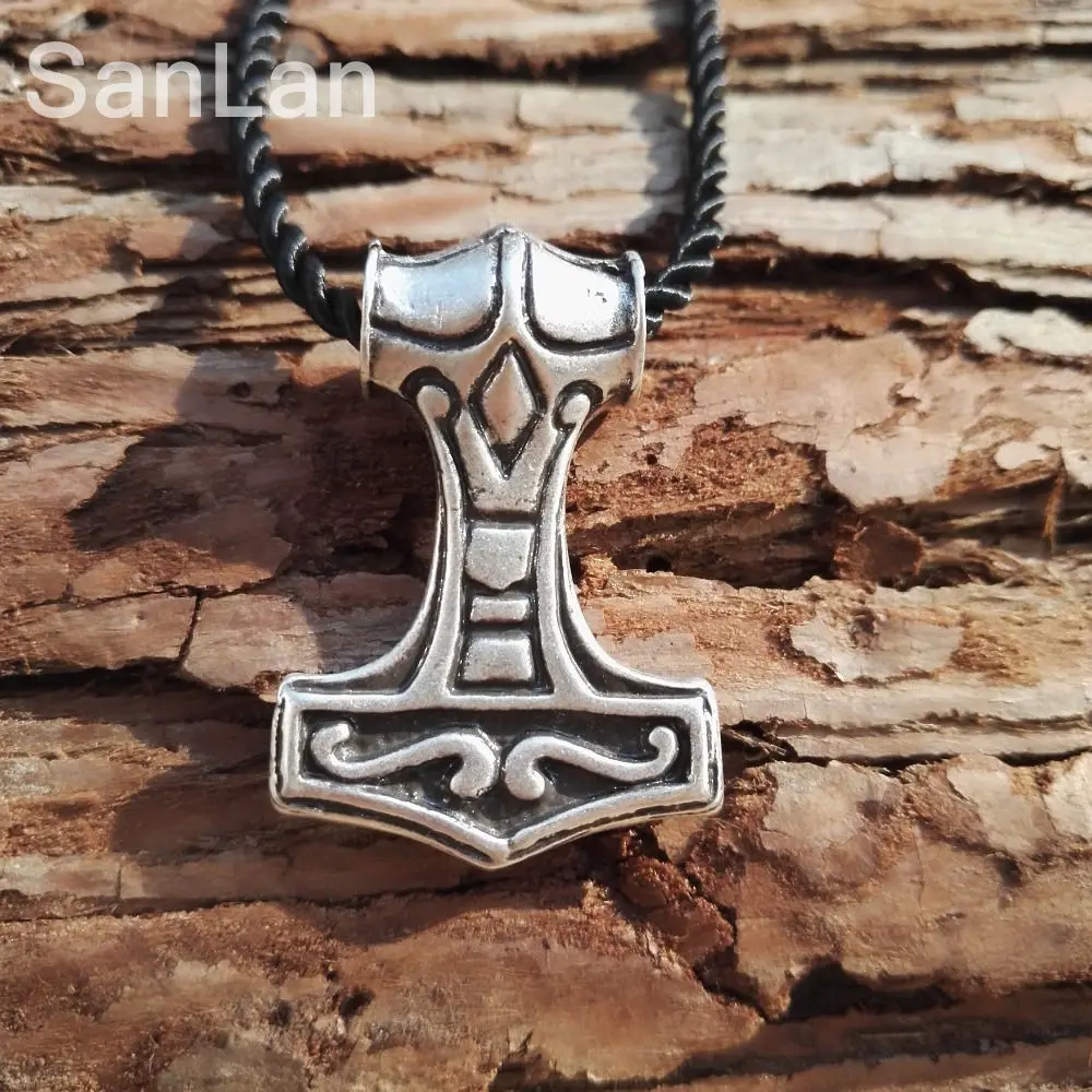 SanLan бренд 12 шт. Тор ожерелье молоток Реверсивный mjolnir кулон Викинг и древнескандинавские ювелирные украшения