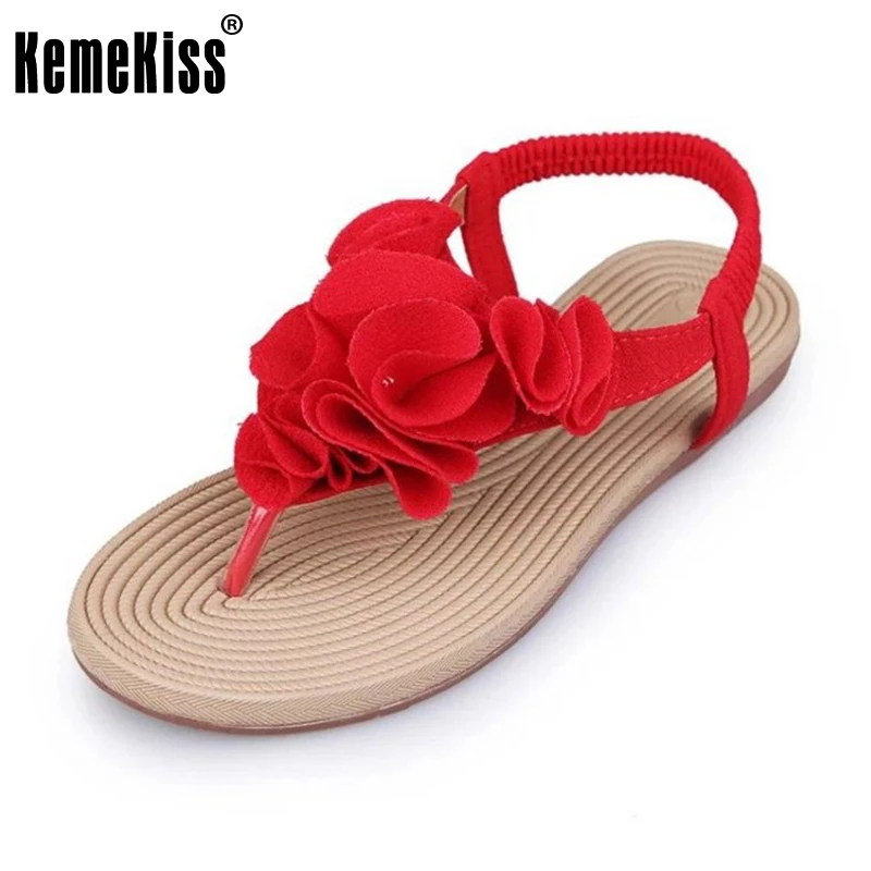 

New Arrived Summer Women Sandals Flip Flats Flower Sample Slip On Leisure Shoes Women Solid Fashion Sandal Footwear Size 36-40