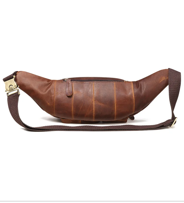 Мужская поясная сумка из натуральной кожи с карманом для отдыха на открытом воздухе, сумка почтальона, пакет S646-40, Crazy Horse, кожаная мужская поясная сумка