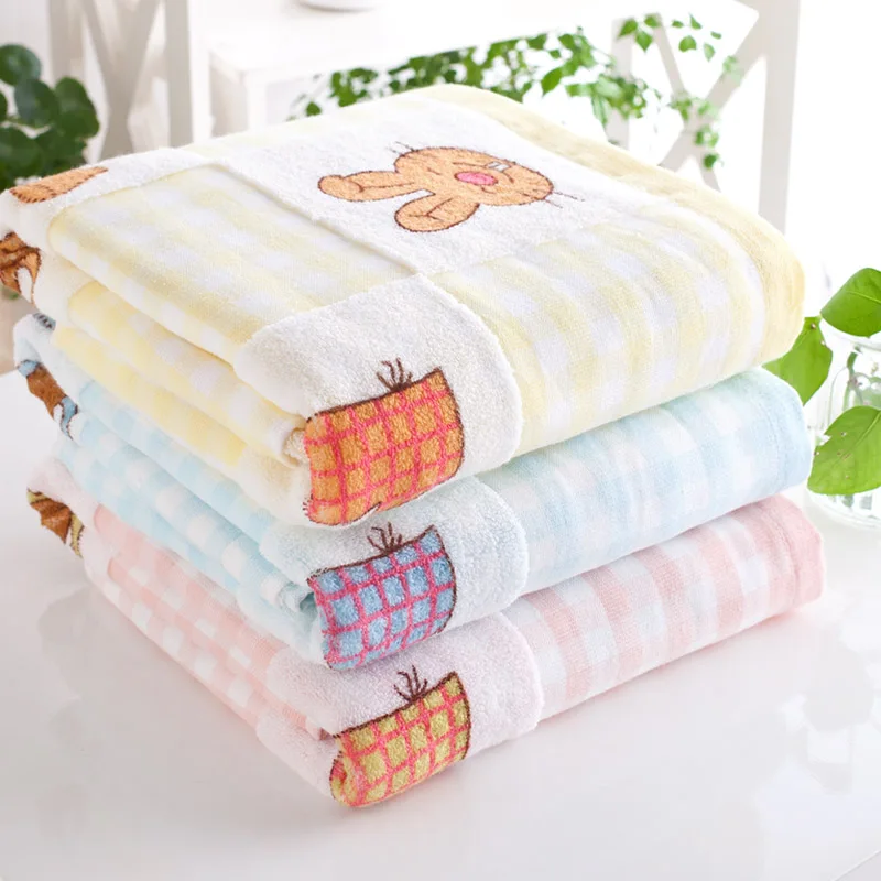 100 Cotton Soft bath towel for Adult Children Colorful Character
