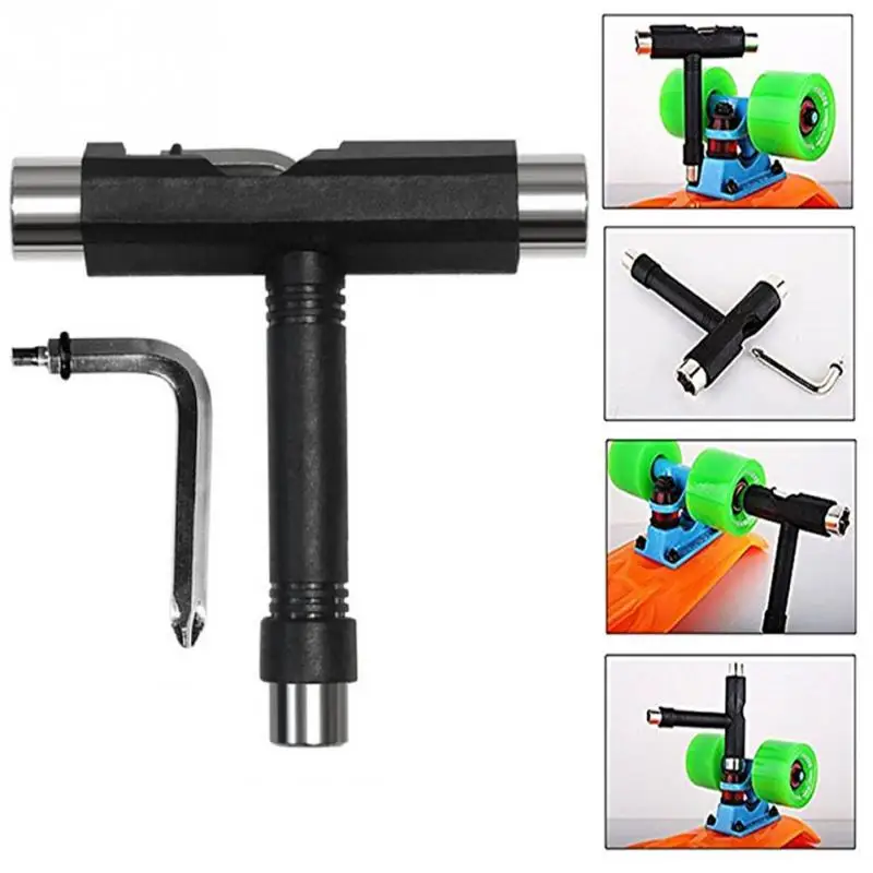 new Skateboard Wrench T-shape Multifunctional Roller Skate Heavy Duty Wrench Multi T Tool With Mini Wrench Black new Skateboard Wrench T-shape Multifunctional Roller Skate Heavy Duty Wrench Multi T Tool With Mini Wrench Black